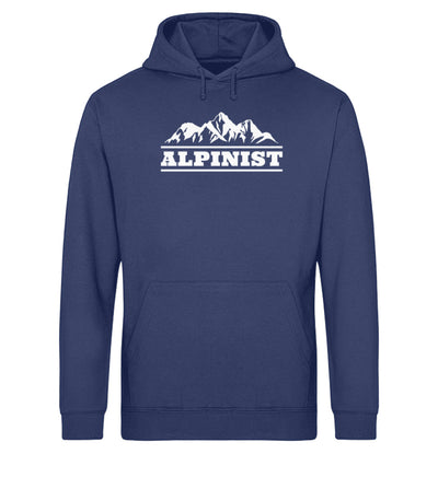 Alpinist - Unisex Organic Hoodie berge wandern Navyblau