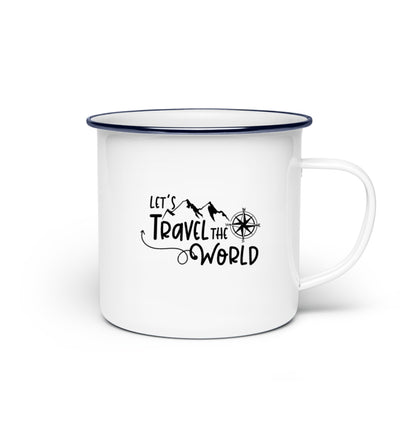 Lets travel the world - Emaille Tasse camping wandern