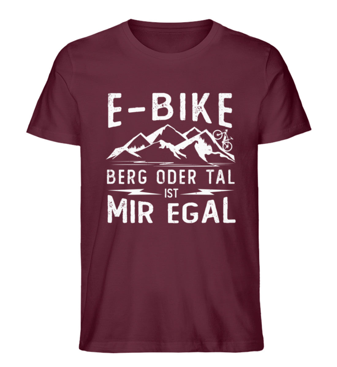 E-Bike - Berg oder Tal ist mir egal - Herren Premium Organic T-Shirt e-bike Weinrot