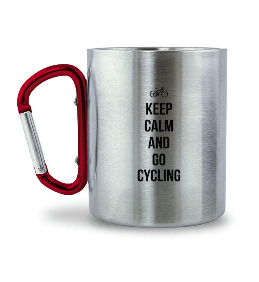 Keep calm and go cycling - Karabiner Tasse fahrrad