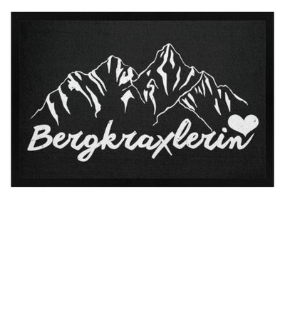 Bergkraxlerin - Fußmatte mit Gummirand berge wandern Schwarz