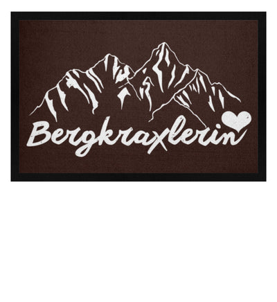 Bergkraxlerin - Fußmatte mit Gummirand berge wandern Braun
