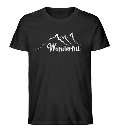 Wanderful - Herren Organic T-Shirt wandern Schwarz