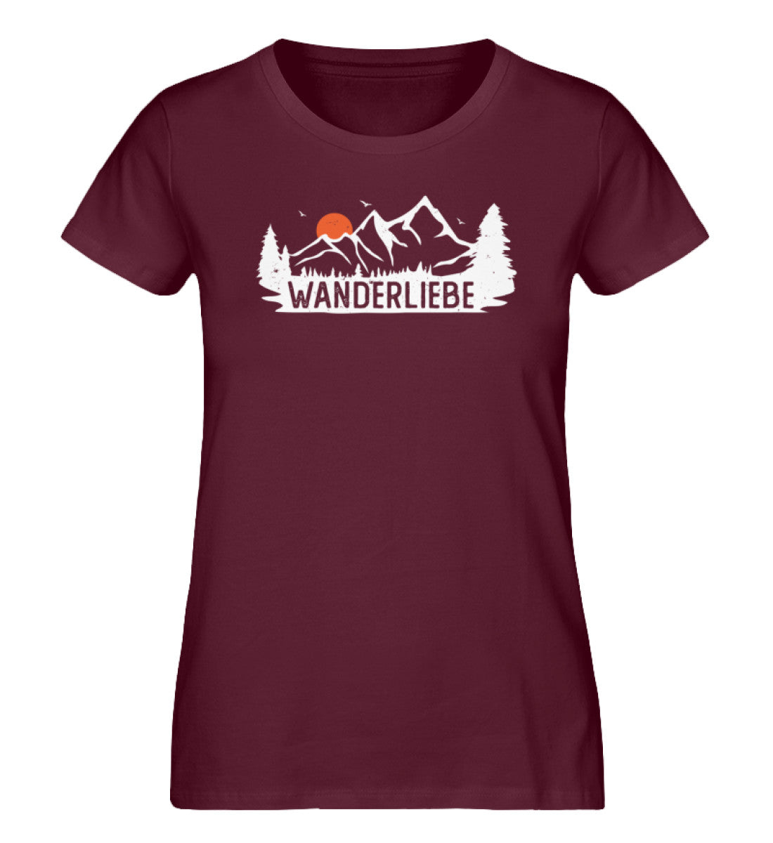 Wanderliebe, Berge und Sonne - Damen Premium Organic T-Shirt Weinrot