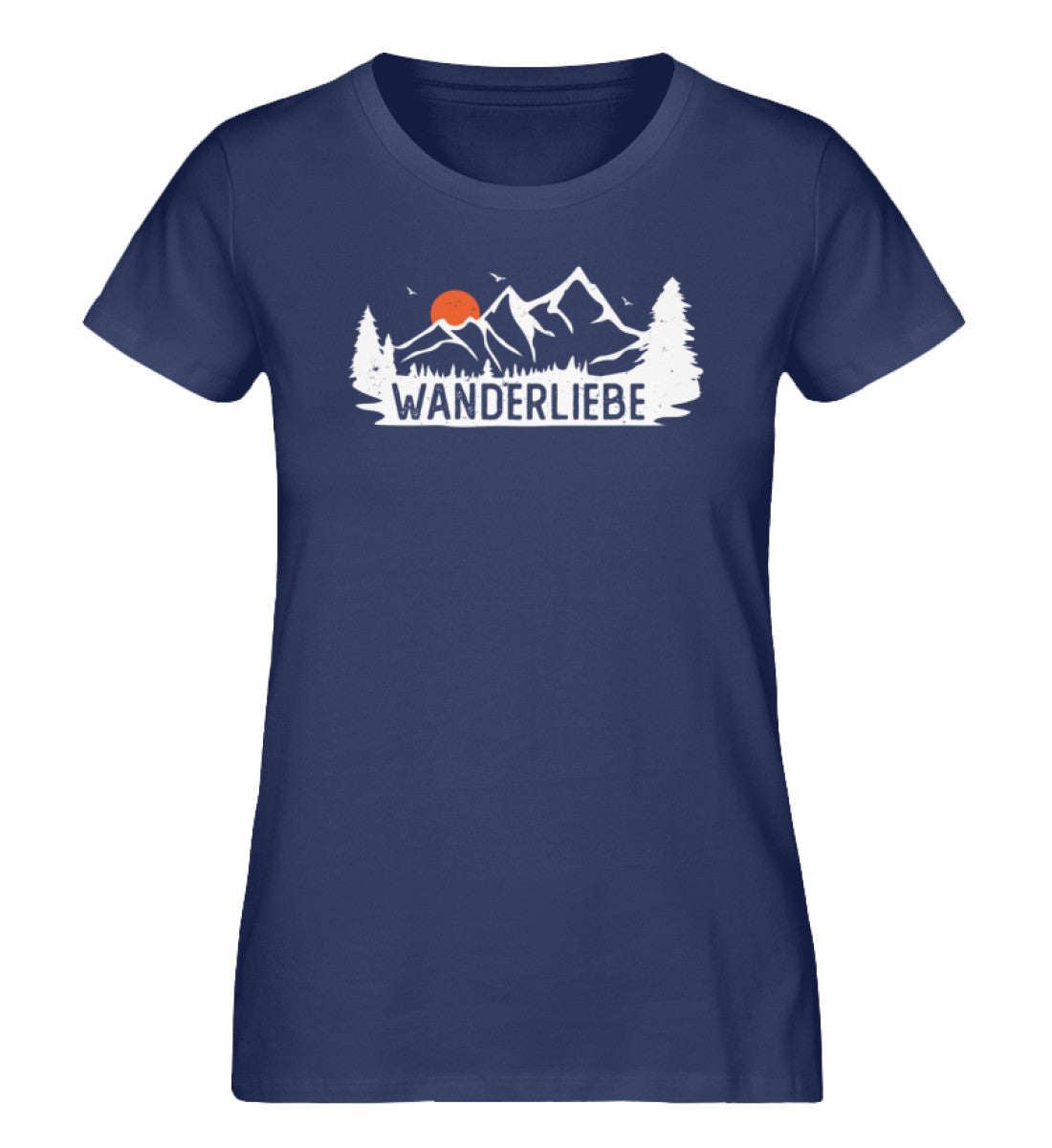 Wanderliebe, Berge und Sonne - Damen Premium Organic T-Shirt Navyblau