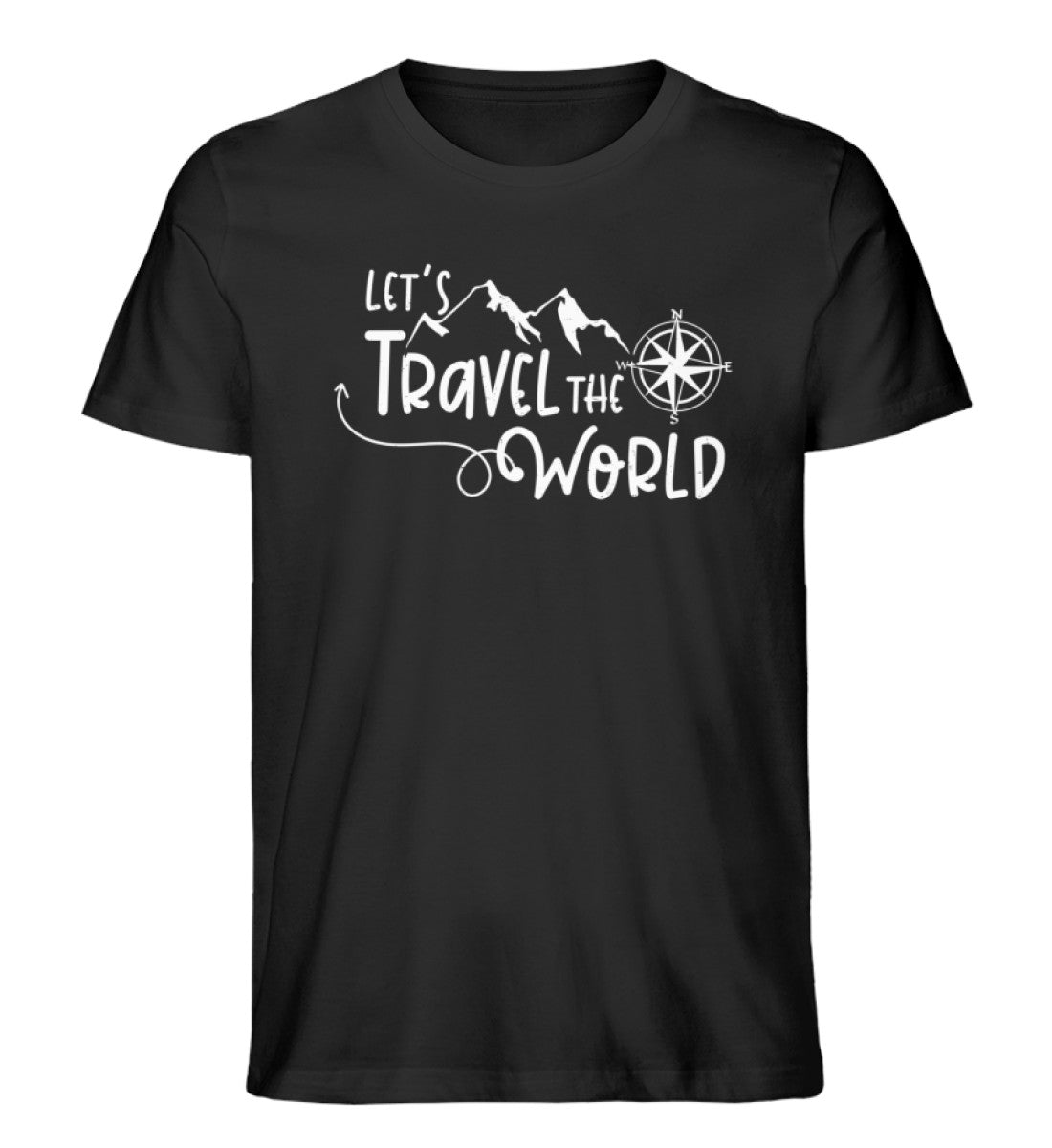 Lets travel the world - Herren Organic T-Shirt camping wandern Schwarz
