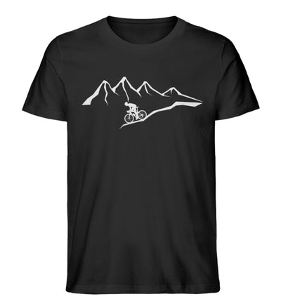 Berge und Biker - Herren Organic T-Shirt mountainbike Schwarz