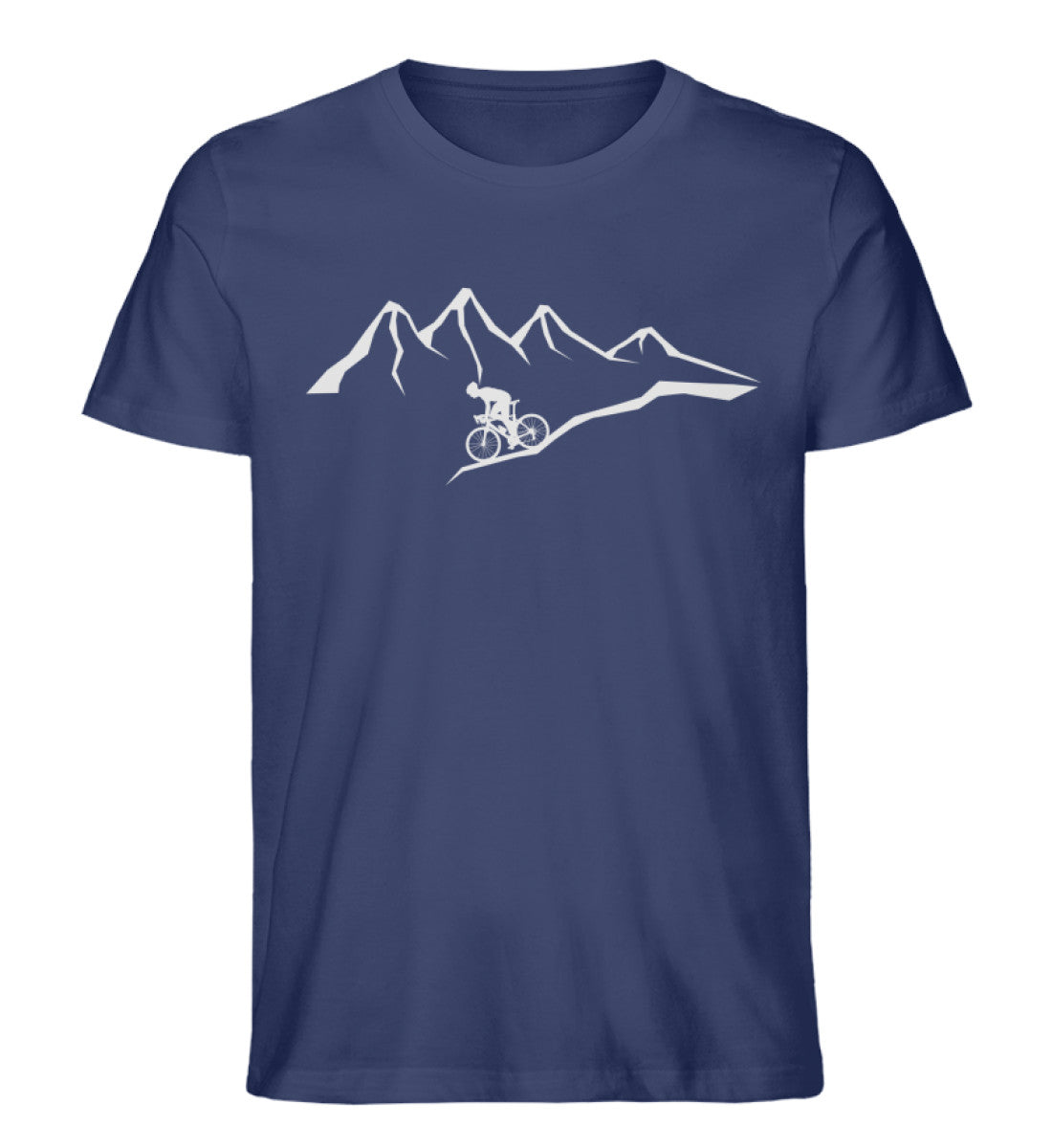 Berge und Biker - Herren Organic T-Shirt mountainbike Navyblau