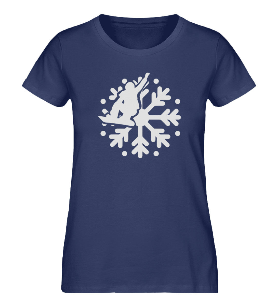 Snowboard und Schneeflocke - Damen Organic T-Shirt snowboarden Navyblau