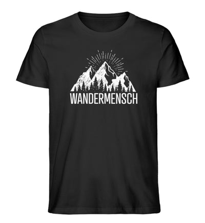 Der Wandermensch - Herren Organic T-Shirt berge wandern Schwarz