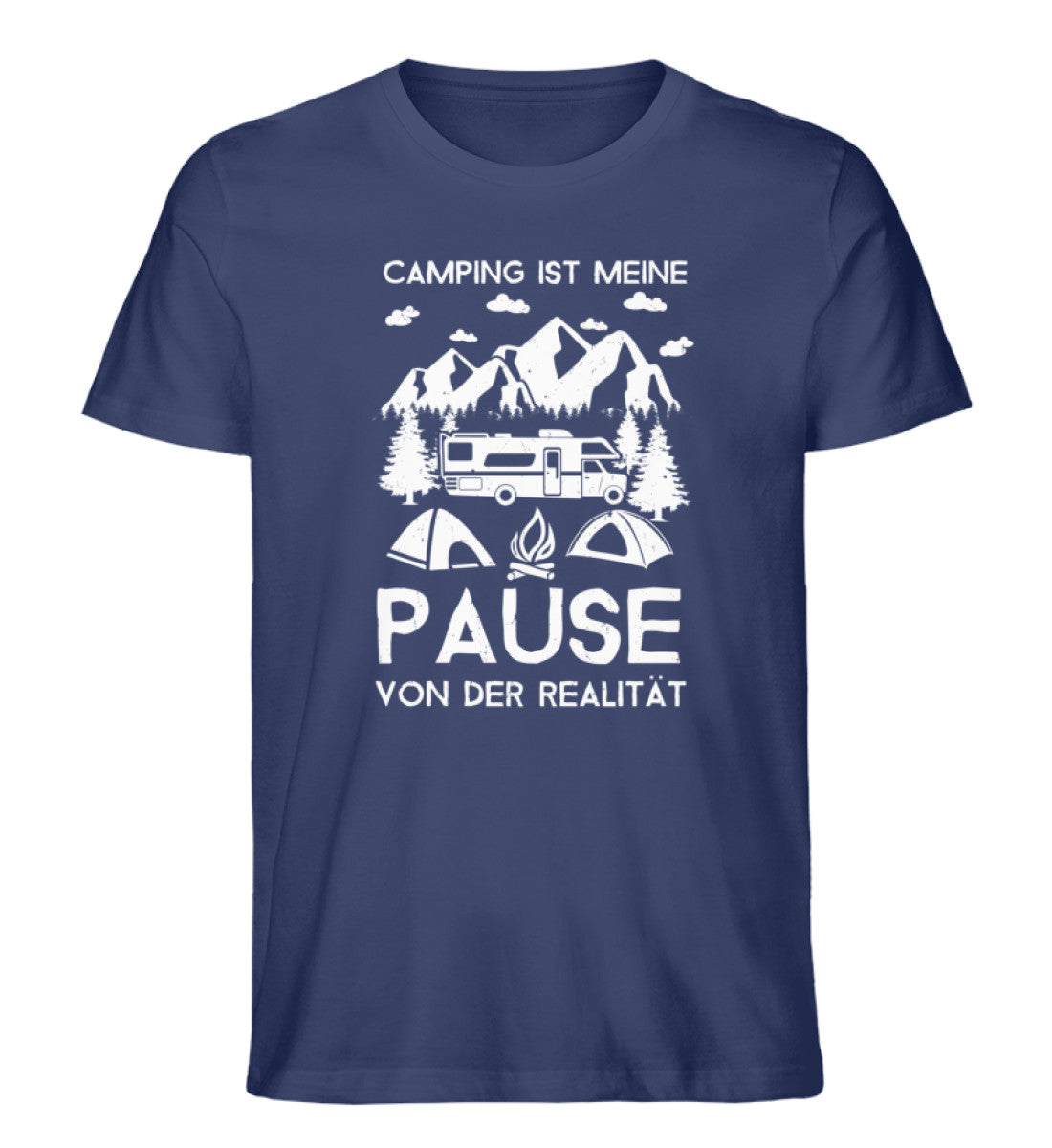 Camping - Pause von der Realität - Herren Organic T-Shirt camping Navyblau