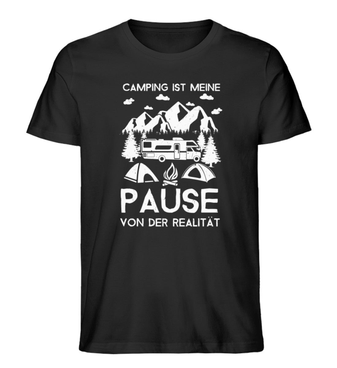 Camping - Pause von der Realität - Herren Organic T-Shirt camping Schwarz