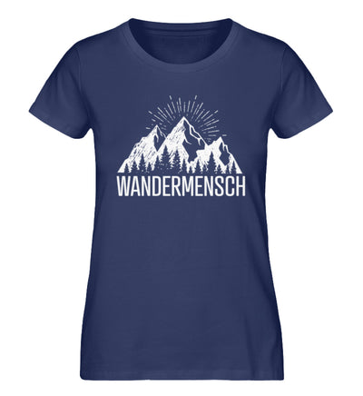 Der Wandermensch - Damen Organic T-Shirt berge wandern Navyblau