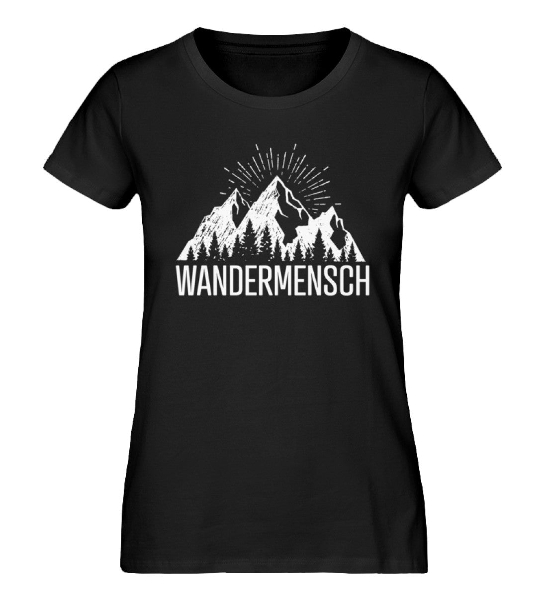 Der Wandermensch - Damen Organic T-Shirt berge wandern Schwarz