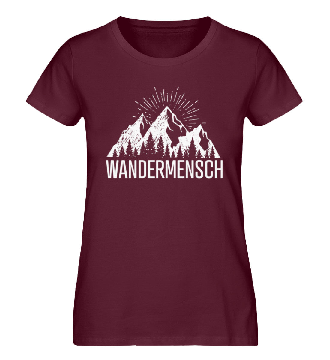 Der Wandermensch - Damen Organic T-Shirt berge wandern Weinrot