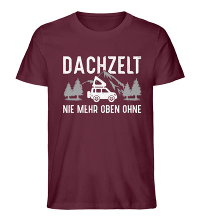 Dachzelt - Herren Premium Organic T-Shirt camping Weinrot