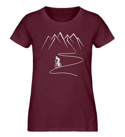 Mountainbiken und Berge - Damen Organic T-Shirt mountainbike Weinrot