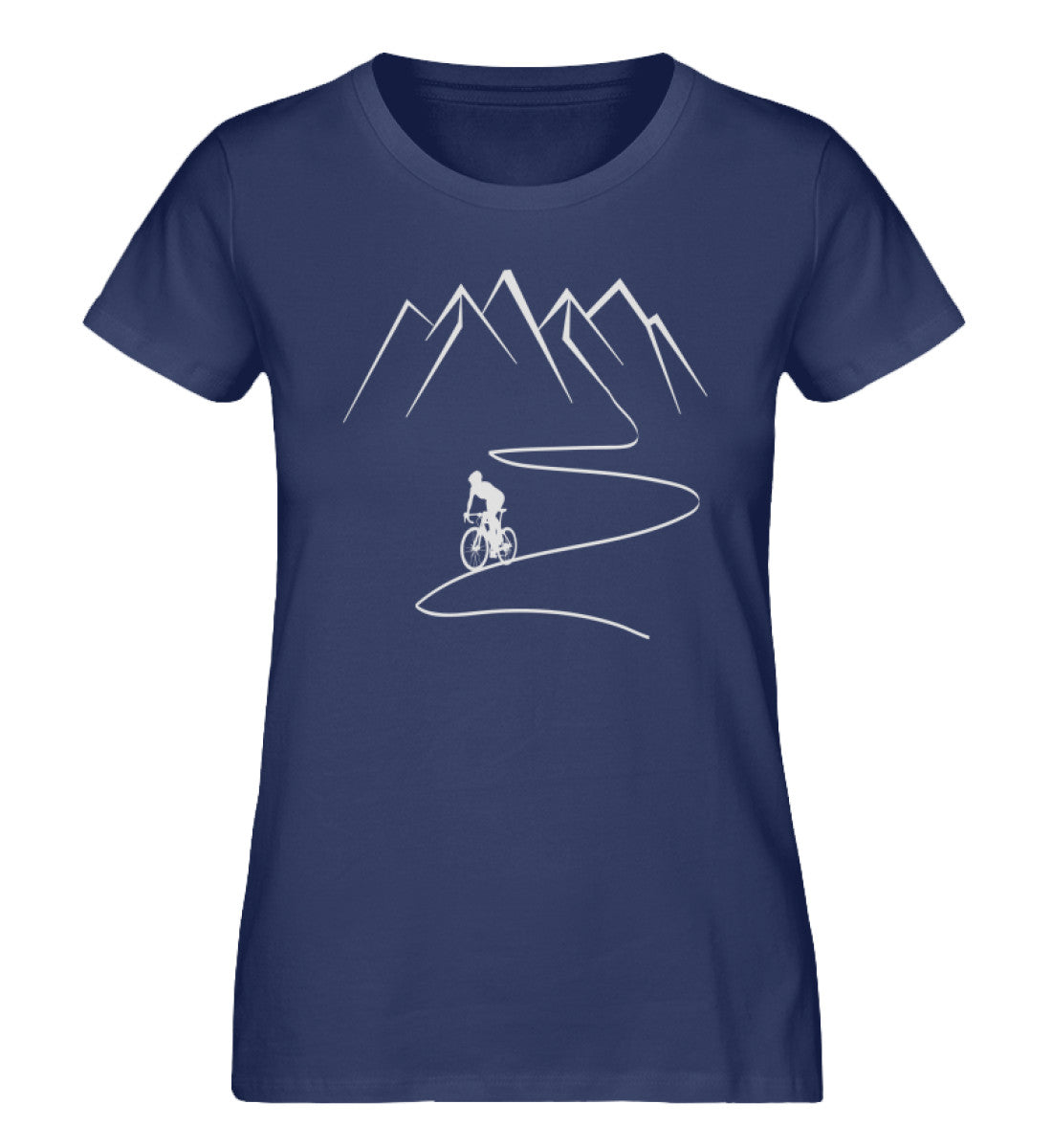 Mountainbiken und Berge - Damen Organic T-Shirt mountainbike Navyblau